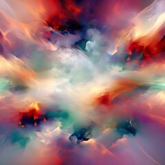 Colourful Abstract Flame Cloud Art