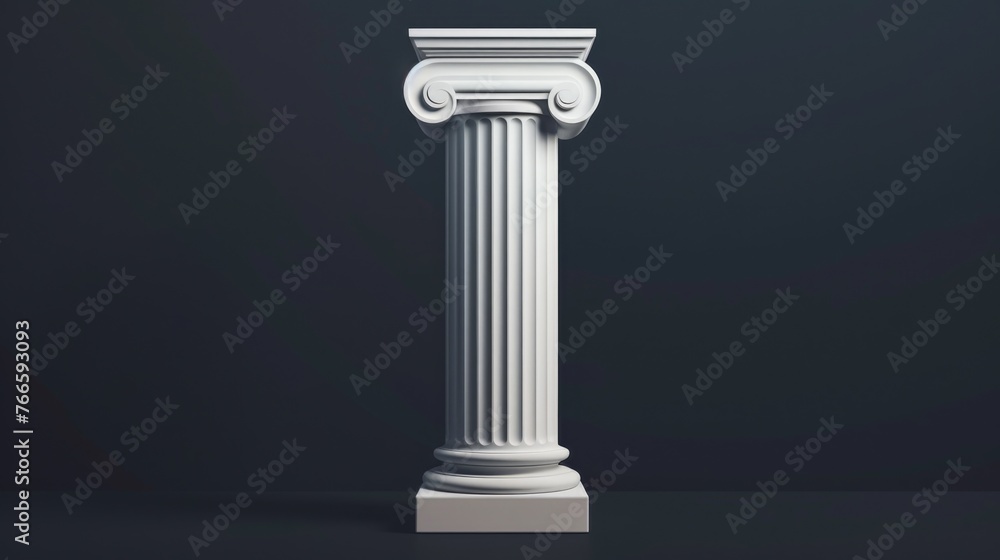 Poster Close-up of a white column, suitable for architectural or minimalist design projects