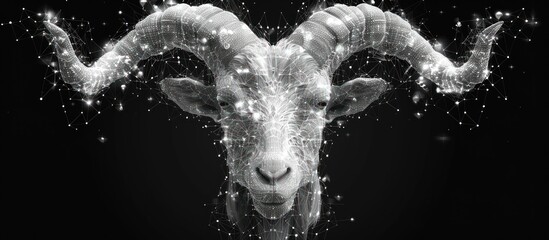 Goat. Digital polygon vector