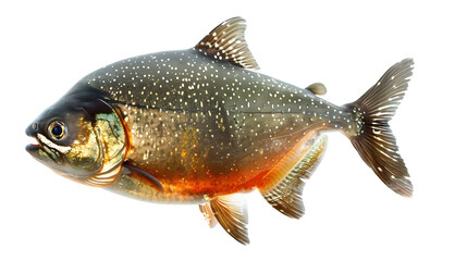 A piranha fish isolated on a white background as transparent PNG