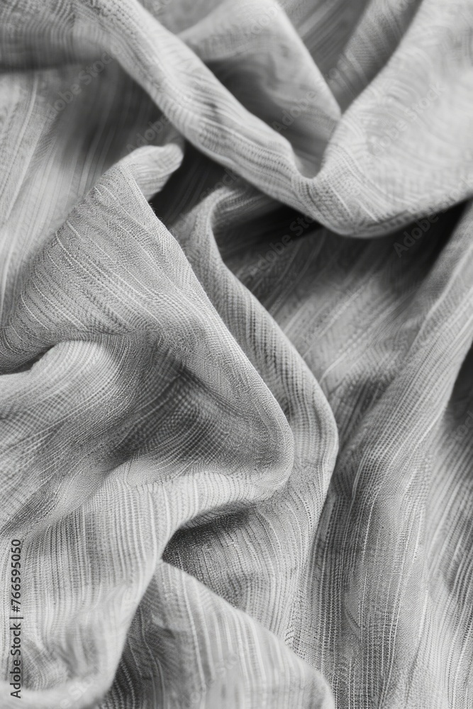 Poster black and white image of a blanket, versatile for various projects