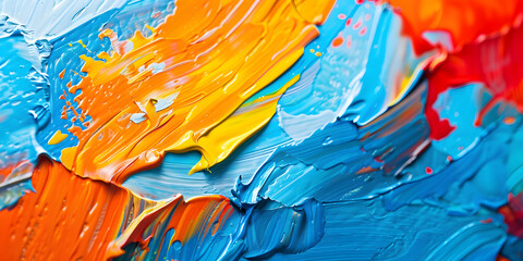 Dynamic Acrylic Pour Art with Blue and Orange Swirls