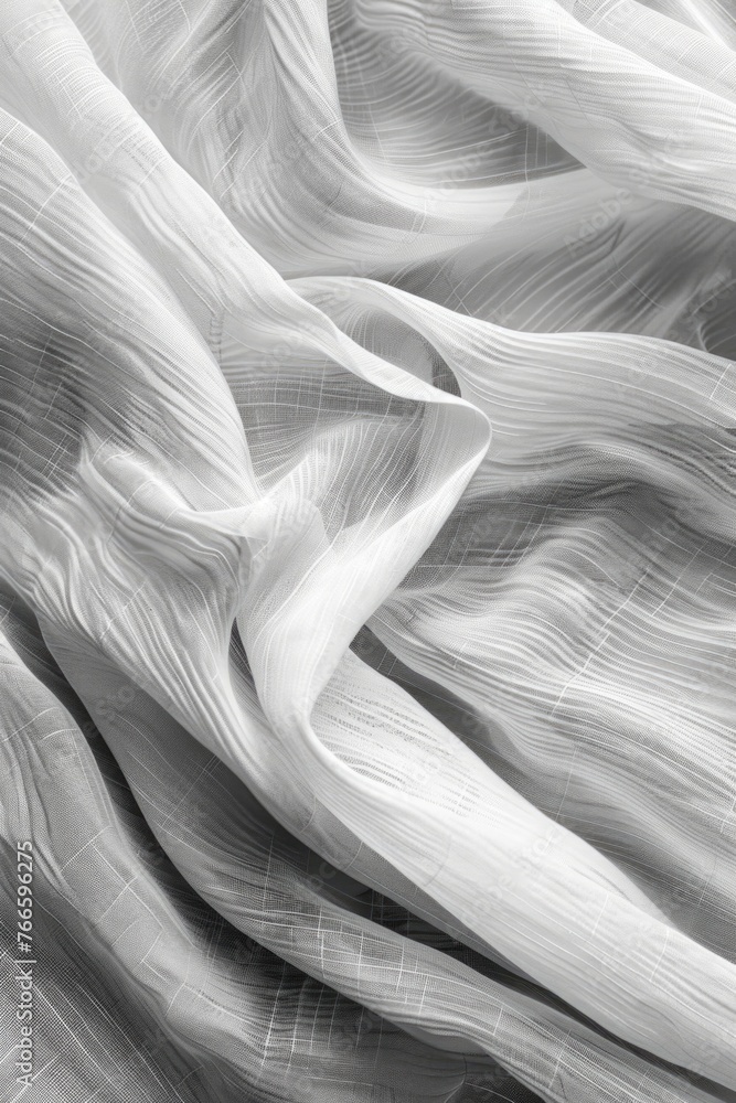 Poster close-up shot of a textured fabric in black and white, suitable for backgrounds and design projects