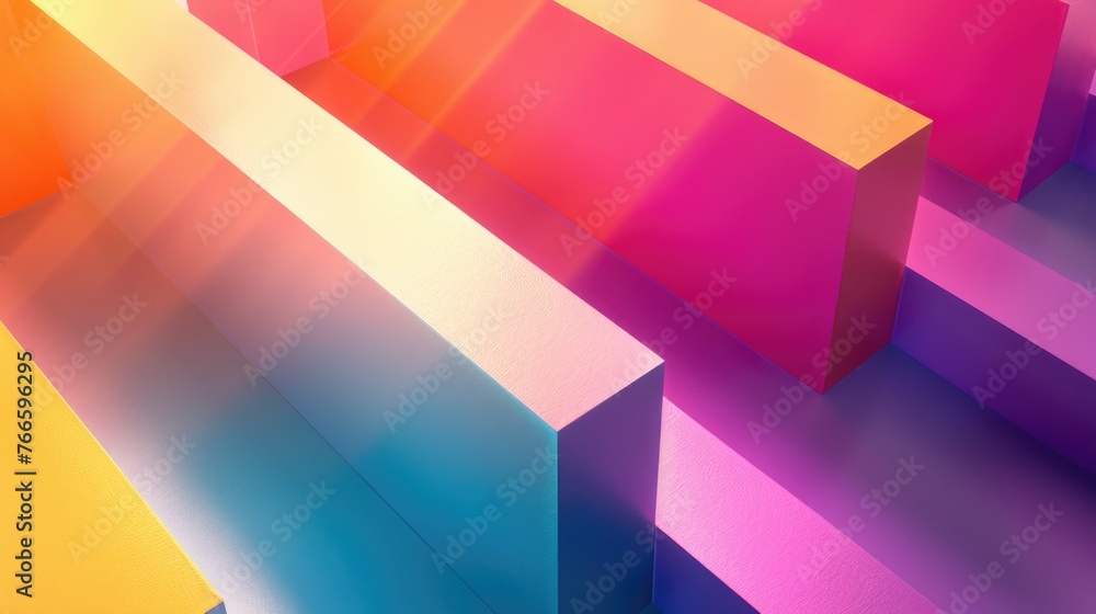 Aufkleber Brightly colored boxes stacked on top of each other. Great for design projects