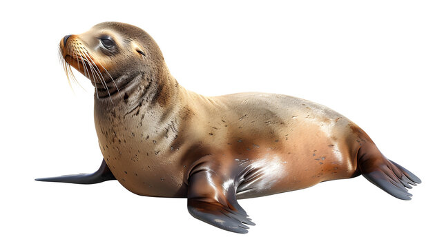 California sealion isolated on a white background
