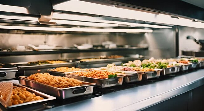 Buffet in a school.