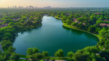 Fototapeta premium Urban Sprawl and the Reduction of Green Cover