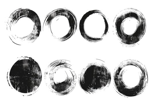 Abstract grungy circles on a clean white background. Suitable for graphic design projects