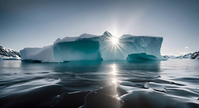 Ice blocks in Antarctica.