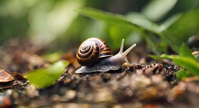 Snail in the forest.