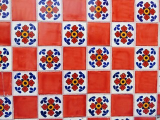 seamless pattern of tiles, talavera, Mexico