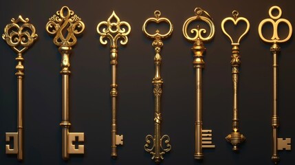 Bunch of keys on a wall, ideal for home security concept