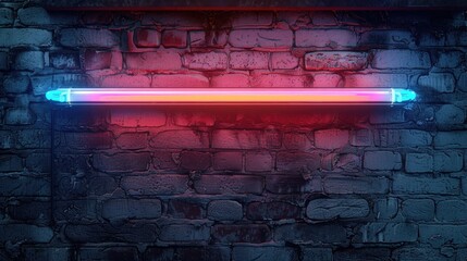 A vibrant neon sign displayed on a weathered brick wall. Ideal for urban and nightlife themes