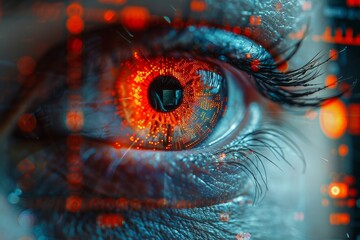 Eye on the Future: Biometric Identification Through Digital Innovation. - obrazy, fototapety, plakaty