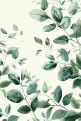 Vibrant painting of green leaves, perfect for botanical designs