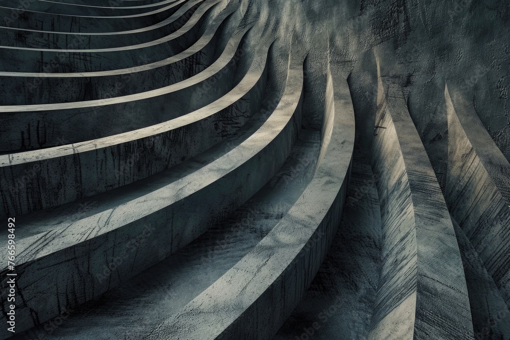 Poster A person walking up a set of stairs. Suitable for various concepts and projects