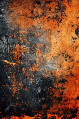 A grungy orange and black background with rust. Suitable for industrial or abstract design projects