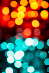 Blurred abstract lights with red and blue tones