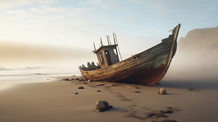 Fototapeta na wymiar Shipwrecks on Namibia's Skeleton Coast