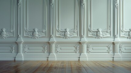 Simple empty room with white walls and wood floors. Suitable for interior design concepts