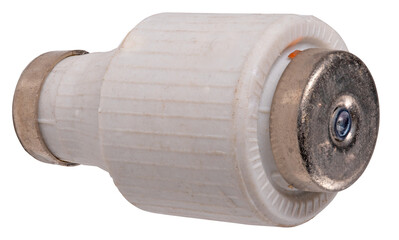 Ceramic fuse on isolated background.