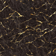 seamless texture of black marble with gold veins