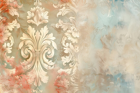 An abstract background that reflects the charm and elegance of French style. The image features a mix of pastel tones and delicate patterns