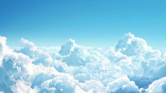 Beautiful scene blue sky with white clouds abstract background. AI generated image