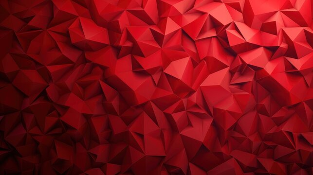 Abstract red geometric texture background. AI generated image