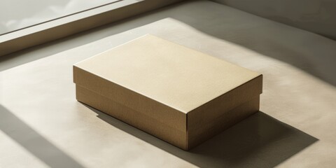 A box sitting on the floor in front of a window. Suitable for various concepts and designs