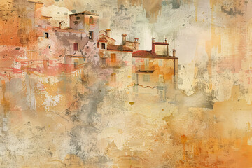 An abstract background that reflects the charm and elegance of Italy. The image features a mix of warm colors and rustic textures