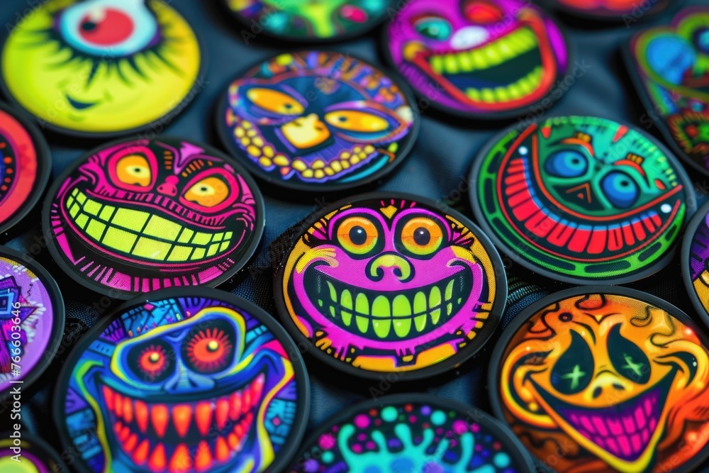 Poster close up of vibrant colorful buttons. ideal for fashion or crafting projects