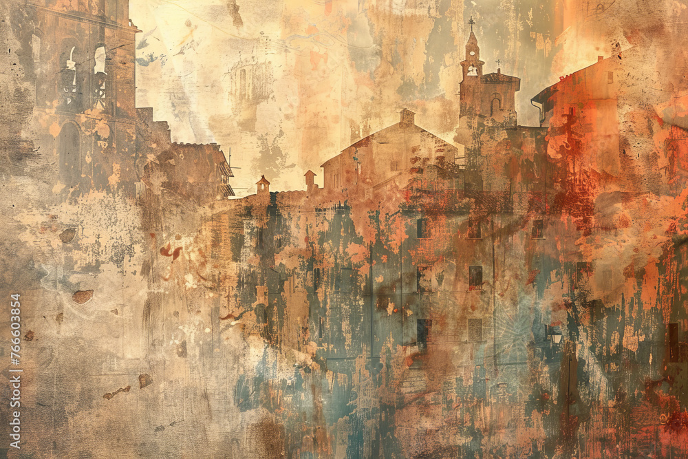 Poster an abstract background that reflects the charm and elegance of italy. the image features a mix of wa
