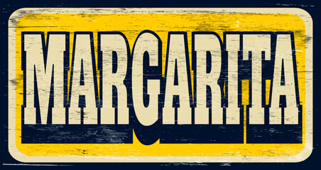 Aged vintage margarita sign on wood - 766603893