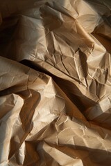 Detailed close up of a piece of brown paper, suitable for backgrounds or textures