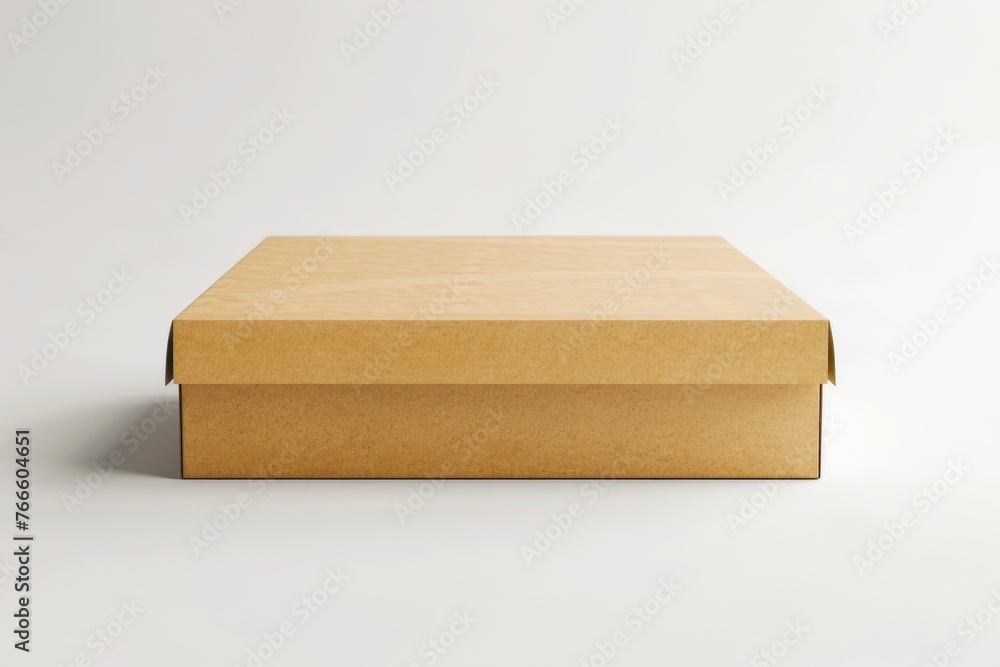 Aufkleber A simple image of a brown cardboard box on a white surface. Suitable for various concepts and designs