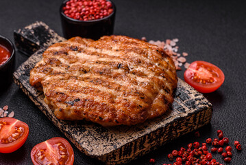 Delicious fresh grilled chicken fillet with spices and herbs - 766606080
