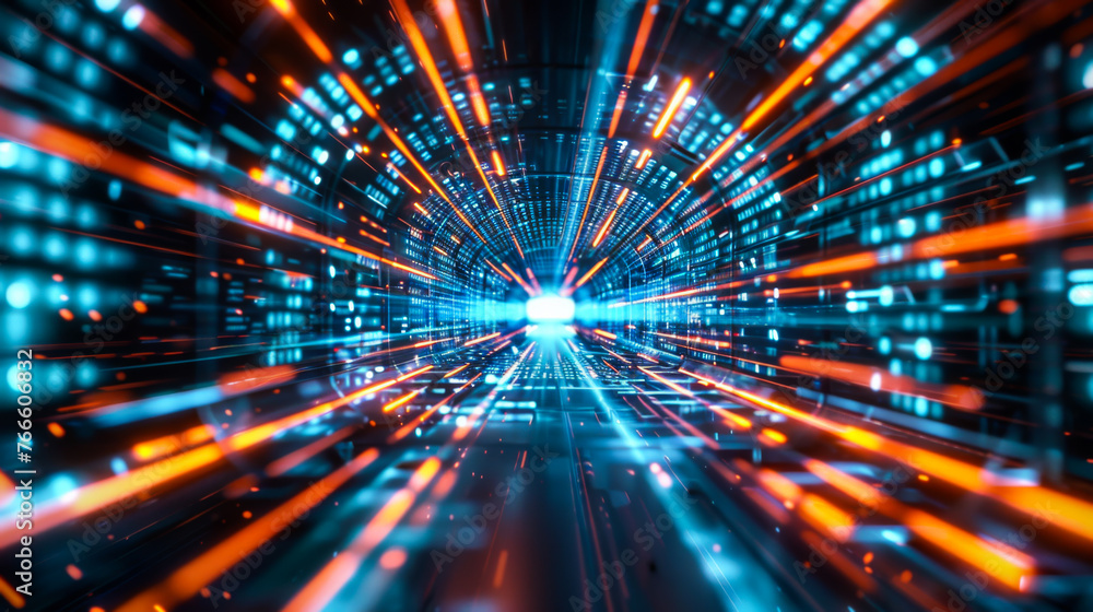 Poster futuristic technology abstract background with lines for network, big data, data center, server, int