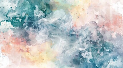 Fototapeta na wymiar Abstract watercolor wash background in pastel hues 