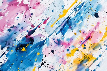 Chaotic Watercolor Splatters, Random Brushstrokes, Creative Abstract Painting, Modern Art Illustration, Artistic Background Texture