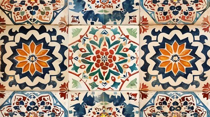 Moroccan tile pattern with intricate designs