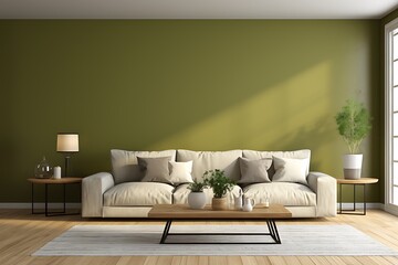 Living room green wall