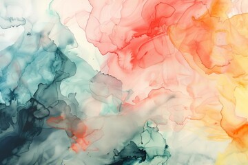 Abstract watercolor painting with pastel colors, modern brush strokes resembling alcohol inks