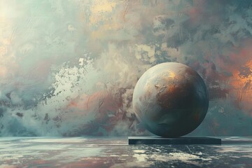 Abstract sphere cluster on textured background, 3D illustration, digital art