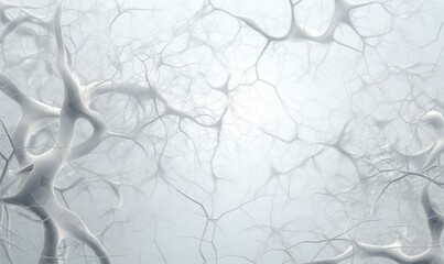 A close up of a white, abstract background with some branches. Generative AI.