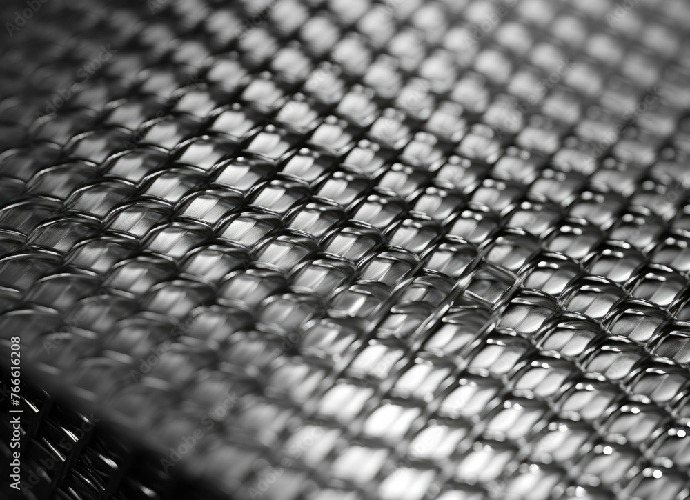 Poster a close up of a metal mesh with some small holes. generative ai.