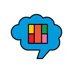 Cloud computing vector illustration. Artificial Intelligence concept icon.