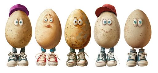 Illustration of a funny egg wearing sneakers