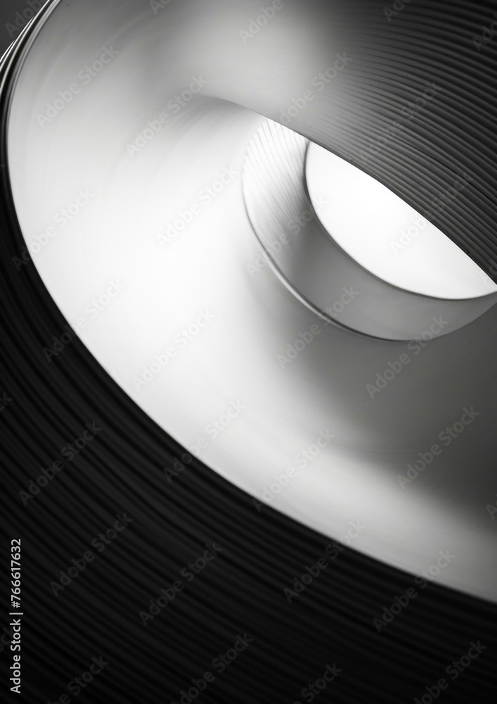 Poster a close up of a curved wall with some sort of light coming from it. generative ai.