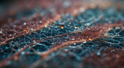 A close up of a plant with water droplets on it. Generative AI. - obrazy, fototapety, plakaty
